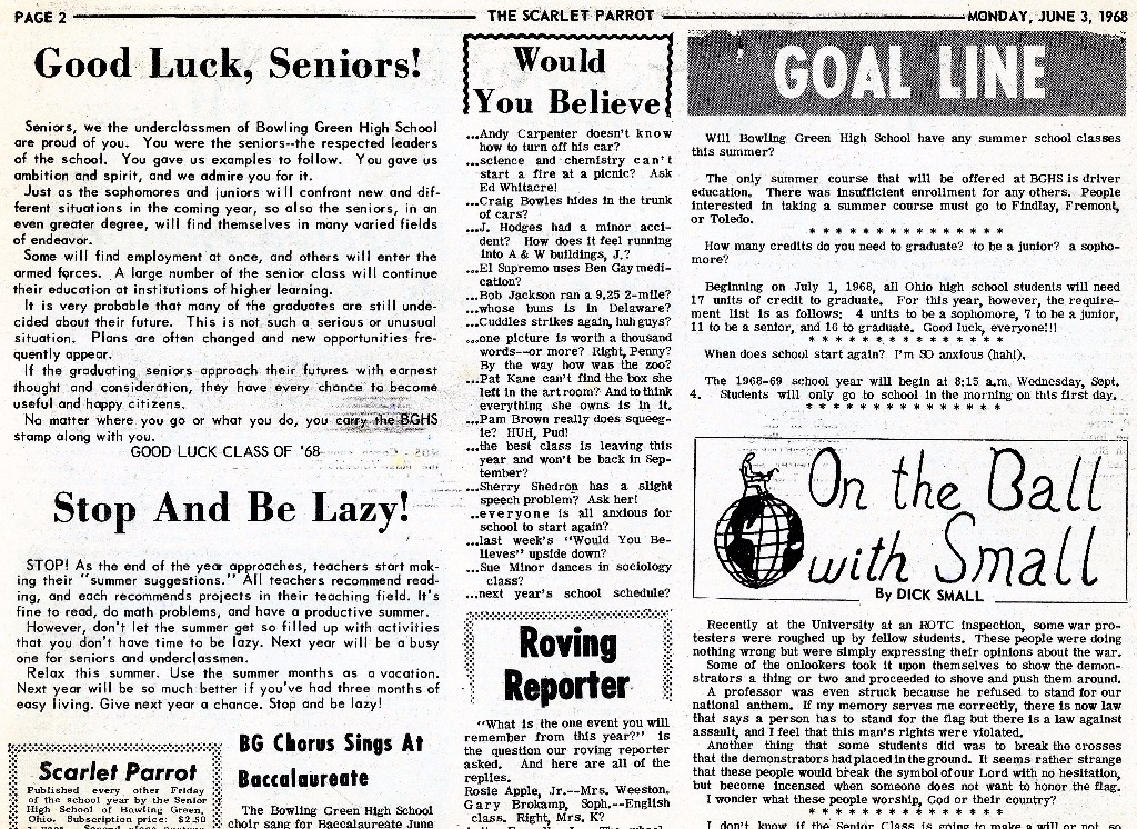 June 3, 1968 - pg. 2 (top)
