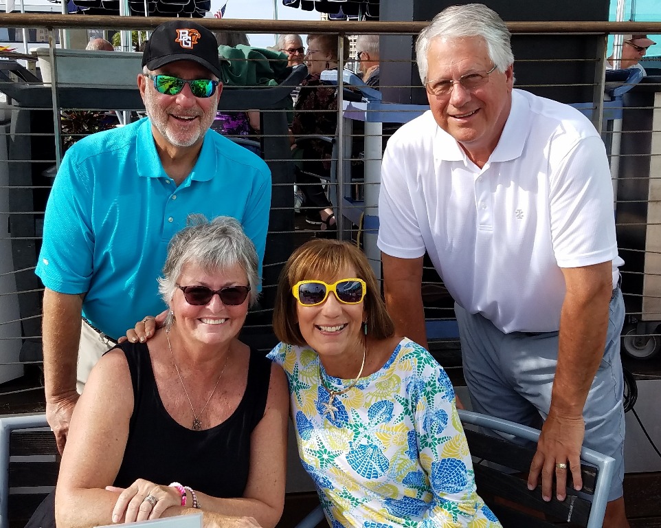 Ron & Beth (Noe) June with Kay (Francisco) and Steve Hoane at Marina Jacks in Sarasota, FL Feb 2018. Submitted by Ron