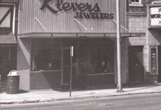Main St: Klevers Jewelry. Submitted by Judy (Wright) Fisher, from WCDPL website.
